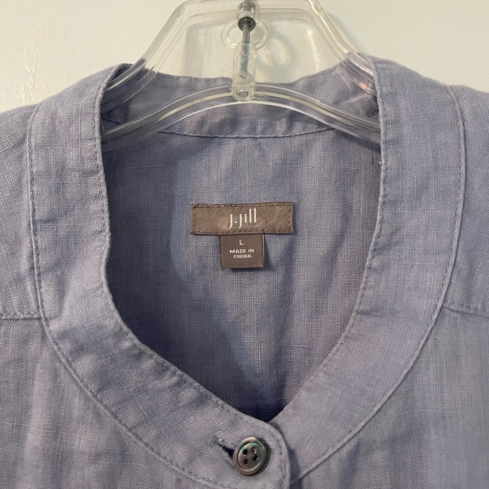 J. Jill Light Blue Casual Button Down Shirt - Picture 2 of 6